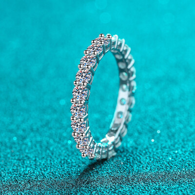 Alternative view of 【莫桑鑽】超閃超靚2.2克拉滿圈鑽S925銀鍍鉑金戒指