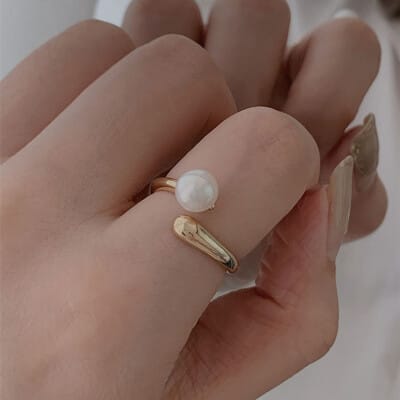 Alternative view of 【天然珍珠】6-7MM日本akoya高光淡水珍珠S925銀鍍金戒指