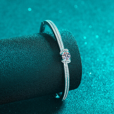 Alternative view of 【莫桑鑽】1.76克拉心中有你雙排鑽S925銀鍍鉑金手鐲17CM以內