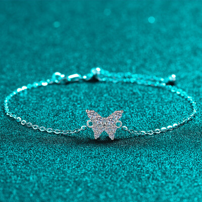 Alternative view of 【莫桑鑽】36分小蝴蝶S925銀鍍鉑金手鏈