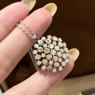 Alternative view of 【S925銀】蜂巢煙花滿天星帶鑽項鏈