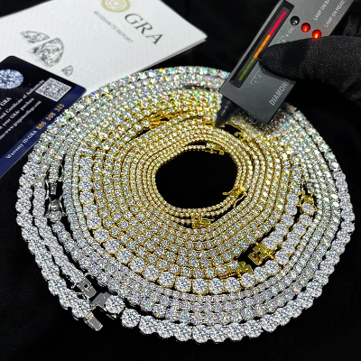 Alternative view of 【莫桑鑽】【特價版】2-6.5mm男女同款豪華整圈鑽項鏈/手鏈16-60CM