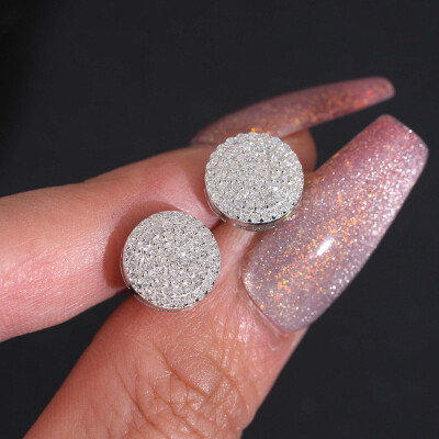 Alternative view of 【莫桑鑽】星辰大海滿鑽S925銀鍍金耳環直徑10.2mm