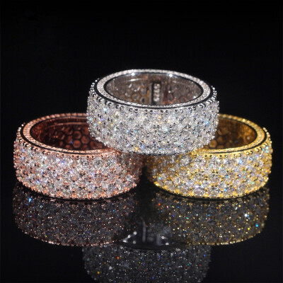 Alternative view of 【莫桑鑽】星河閃爍精工五排鑽S925銀鍍金戒指