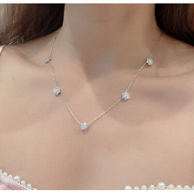 Alternative view of 【S925銀】五花滿鑽七星花項鏈