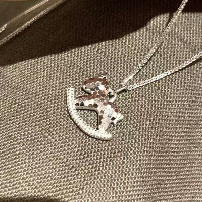 Alternative view of 【S925銀】暴富的閃光小馬碎冰冰CNC工藝項鏈