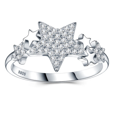 Alternative view of 【莫桑鑽】送你漫天星辰S925銀鍍白金戒指