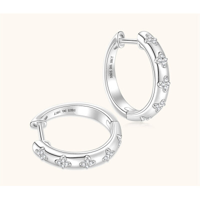 Alternative view of 【莫桑鑽】金銀兩色细款五顆四葉草S925銀鍍金戒指